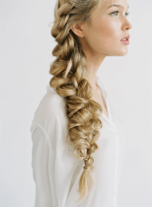 Mid-Back Blonde Braid With Voluminous Texture Mid-Back Blonde Braid With Voluminous Texture — Simple Braids to the Side