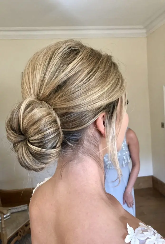 Blonde Wavy Low Bun — Simple Bridal Bun