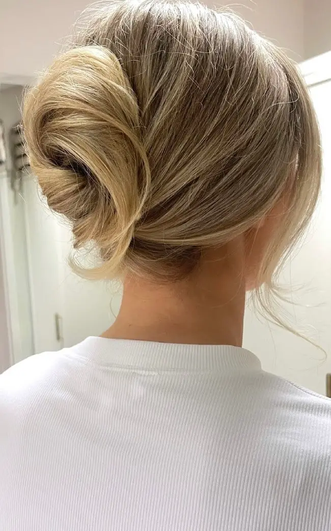 Blonde Wavy Twisted Chignon — Simple Bridal Bun