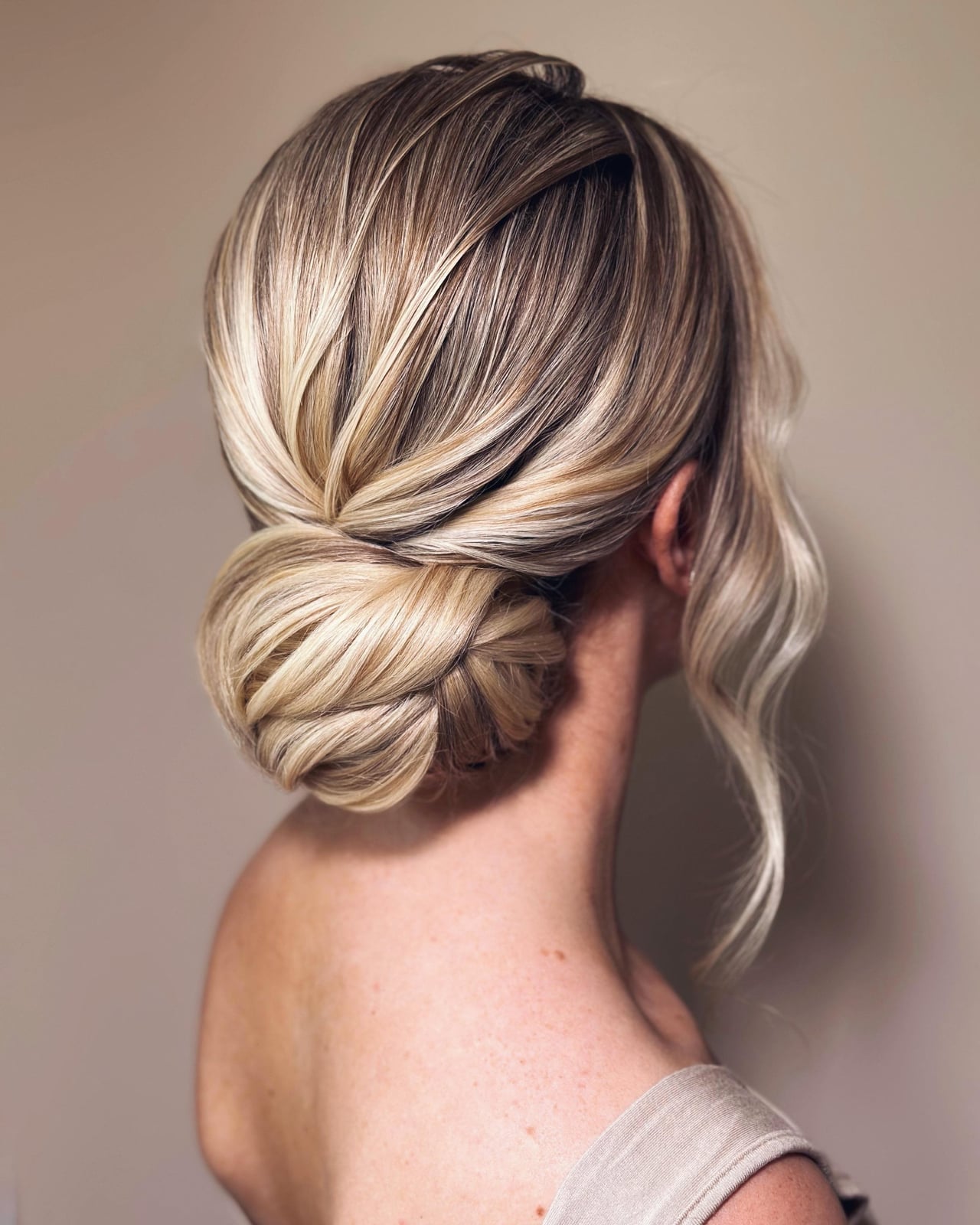 Blonde Braided Low Bun — Simple Bridal Bun