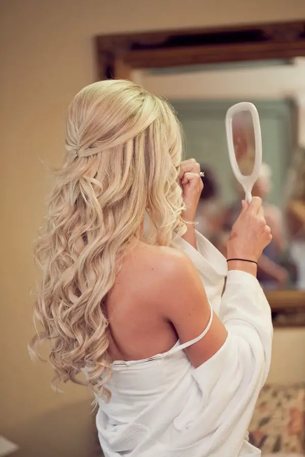 Long Platinum Blonde Half Up Twisted Sections Long Platinum Blonde Half Up Twisted Sections — Simple Bridesmaid Hairstyles Half Up