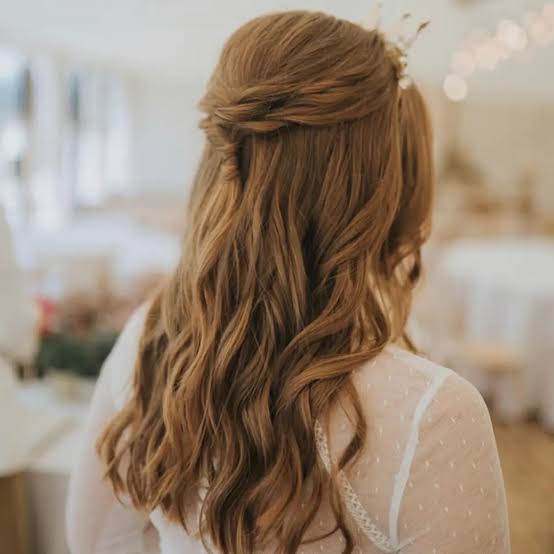 Medium Brown Half Up With Twisted Crown Medium Brown Half Up With Twisted Crown — Simple Bridesmaid Hairstyles Half Up