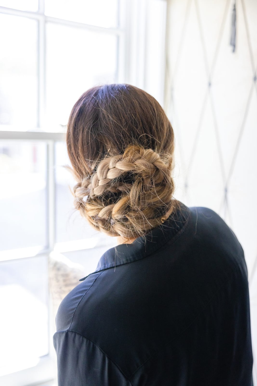 Medium Brown Woven Braided Bun Medium Brown Woven Braided Bun — Simple Bun Braids