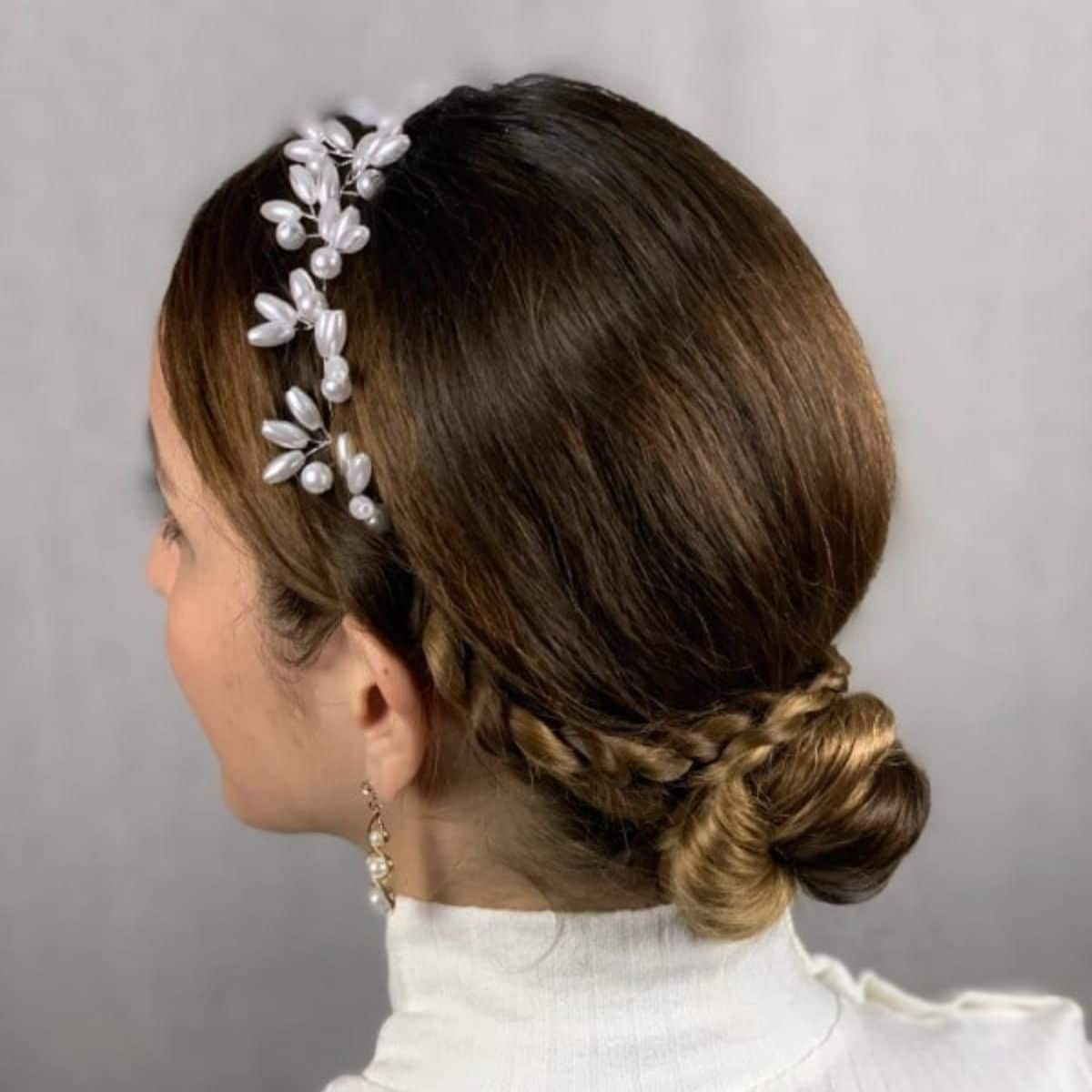 Polished Dark Brown Braided Bun Polished Dark Brown Braided Bun — Simple Bun Braids