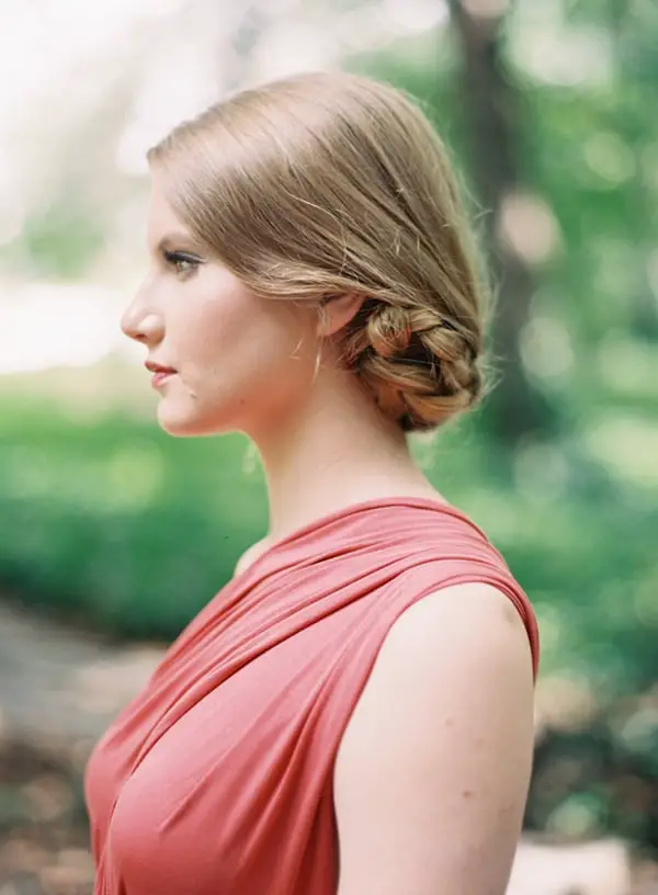 Blonde Low Bun With Rolled Braid Detail Blonde Low Bun With Rolled Braid Detail — Simple Bun Braids