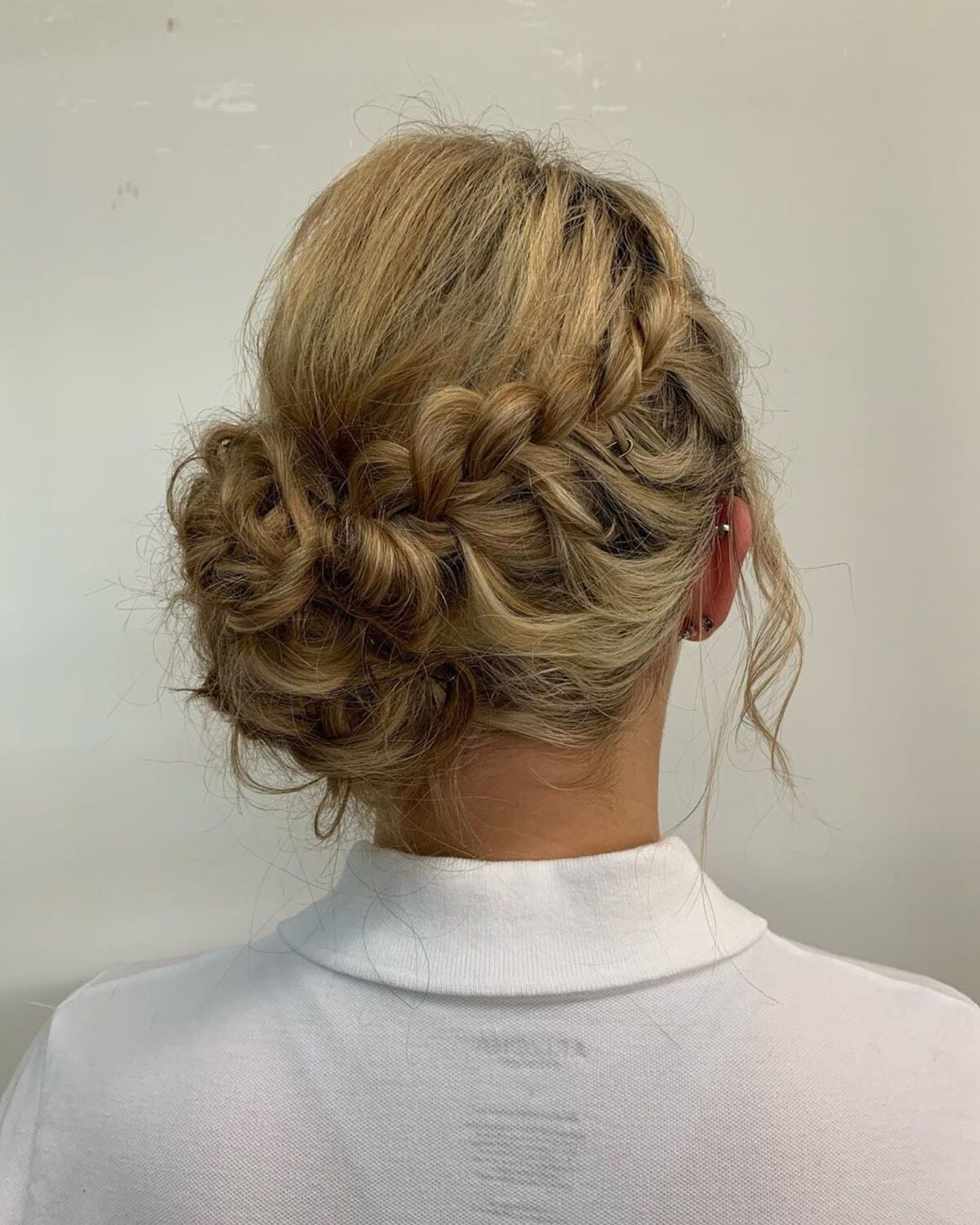 Blonde Braided Bun With Face-Framing Pieces Blonde Braided Bun With Face-Framing Pieces — Simple Bun Braids