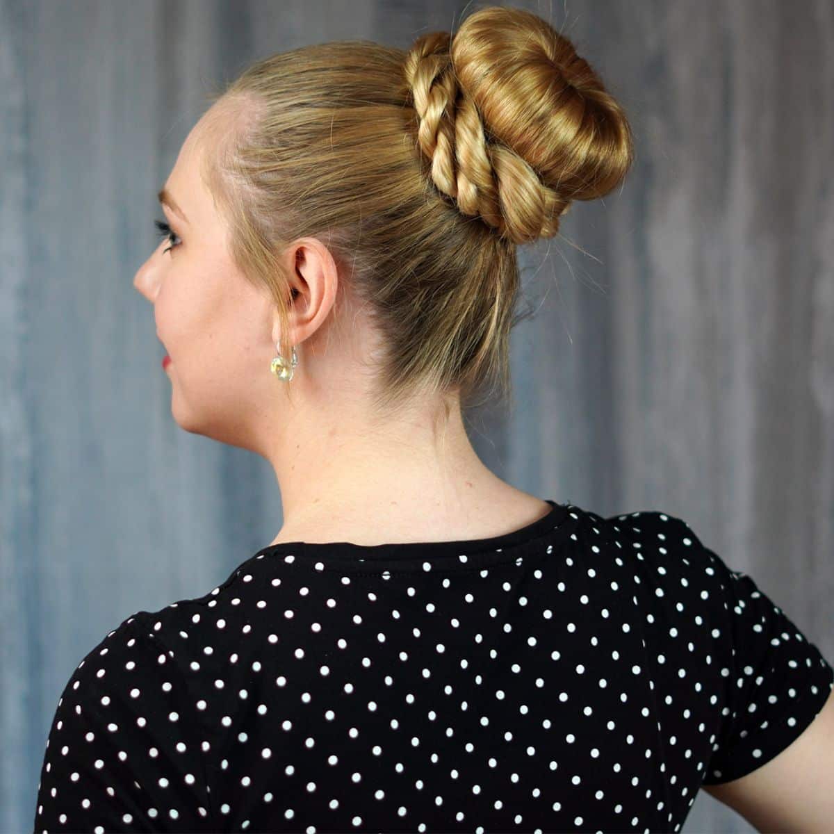Fine Blonde Bun With Visible Braided Texture Fine Blonde Bun With Visible Braided Texture — Simple Bun Braids