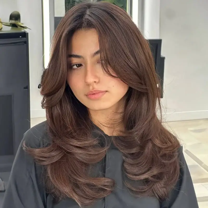 Collarbone Rich Brown Butterfly Collarbone Rich Brown Butterfly — Simple Butterfly Haircut