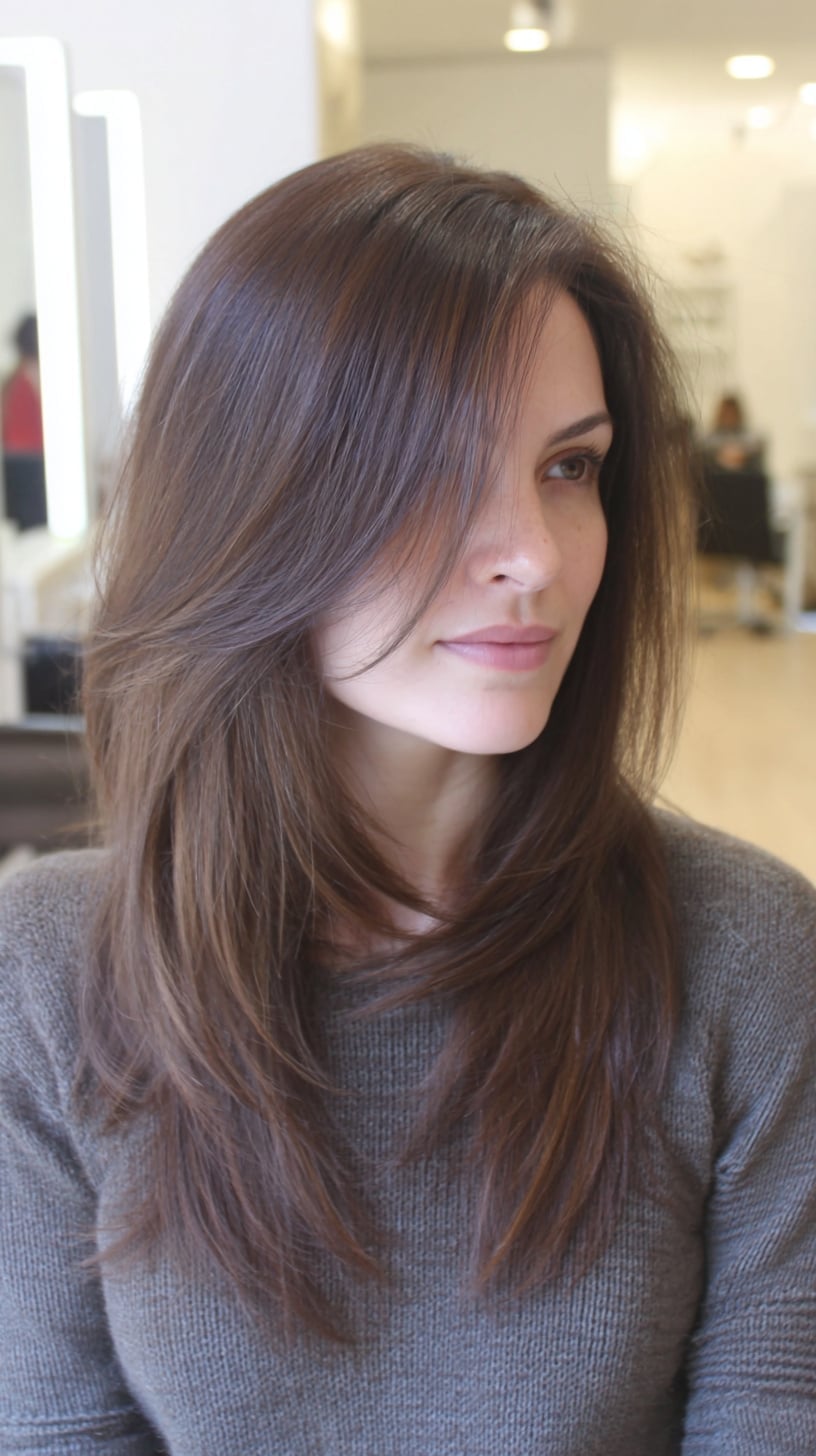 Collarbone Butterfly With Side Part Collarbone Butterfly With Side Part — Simple Butterfly Haircut