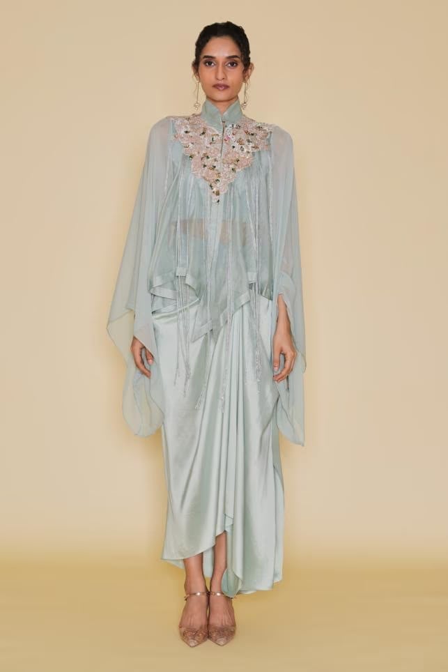 Embellished Sheer Cape for Formal Events Embellished Sheer Cape for Formal Events — Simple Cape Outfits