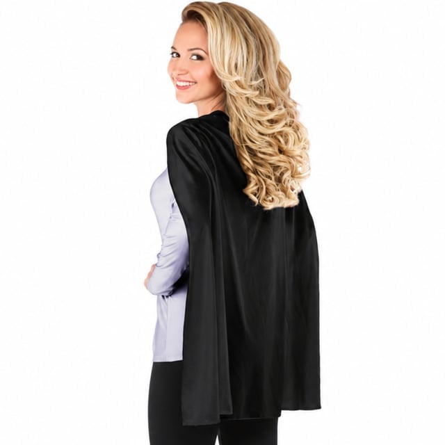 Simple Black Cape with Dramatic Drape Simple Black Cape with Dramatic Drape — Simple Cape Outfits