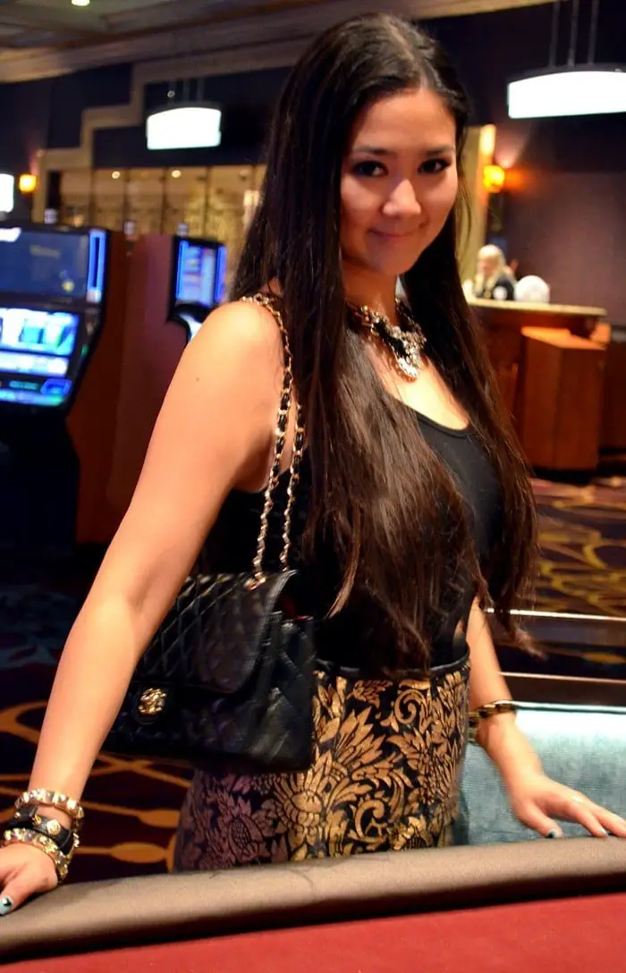 Black Tank Top with Ornate Brocade Skirt Black Tank Top with Ornate Brocade Skirt — Simple Casino Outfits
