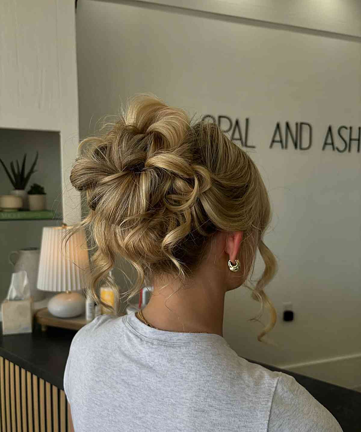 Voluminous Blonde Updo With Twists Voluminous Blonde Updo With Twists — Simple Casual Updo