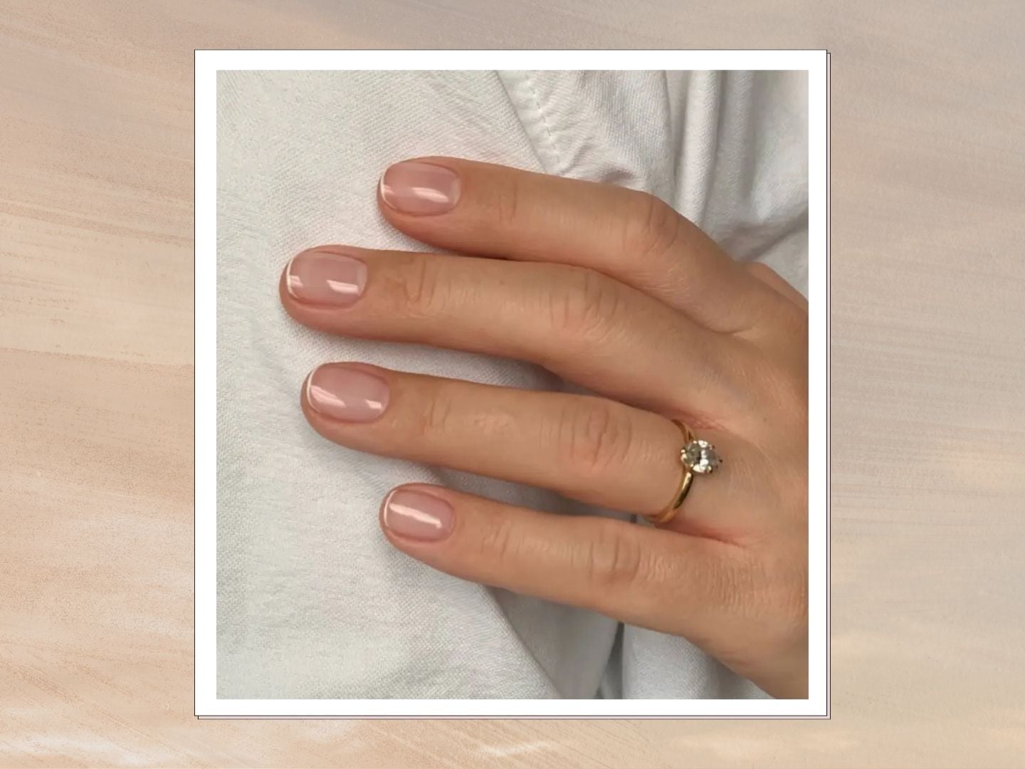 Long Almond Pearl French Floral Nails Long Almond Pearl French Floral Nails — Simple Champagne Nails
