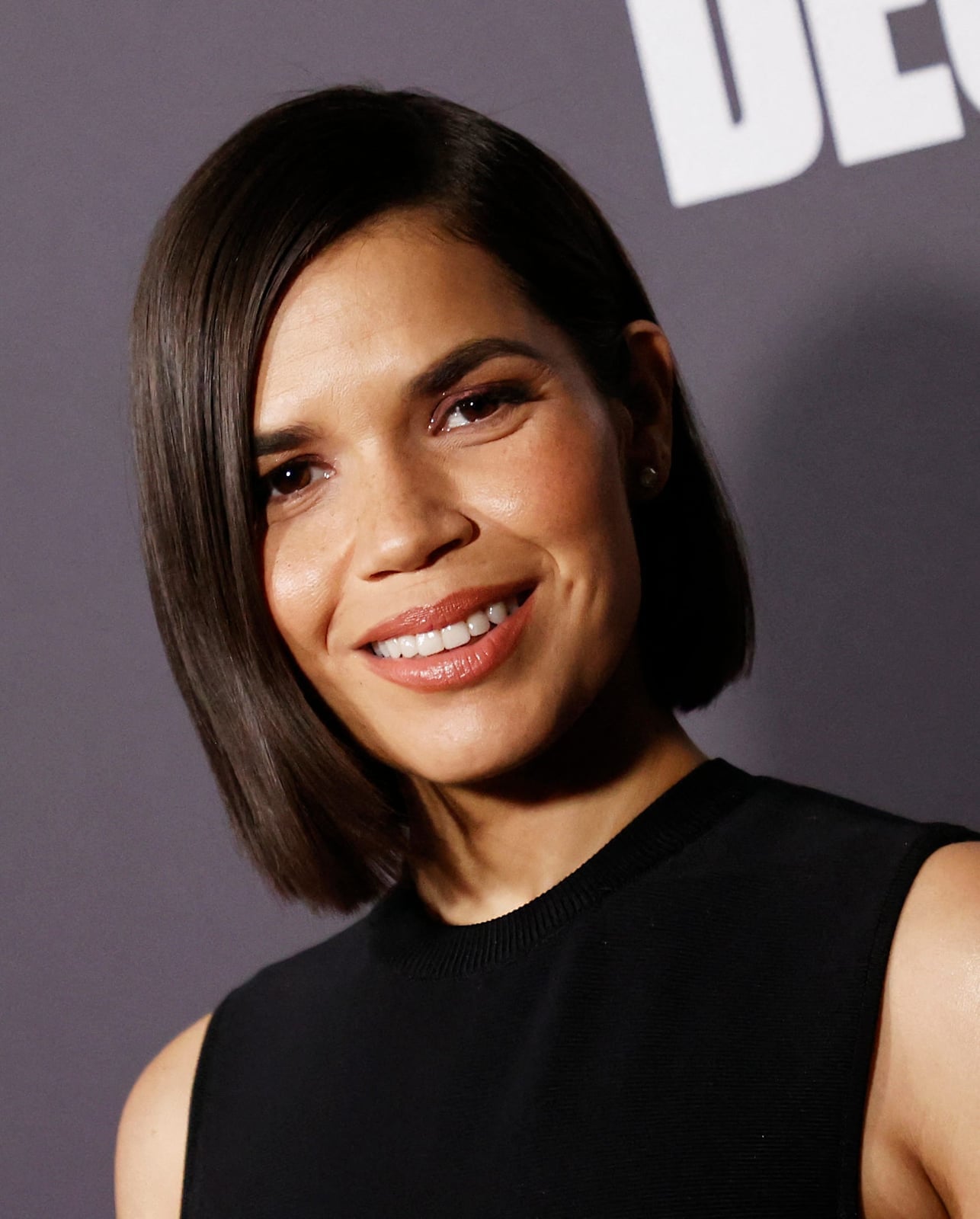 Sharp Dark Brown Blunt Bob Sharp Dark Brown Blunt Bob — Simple Chin Length Bob