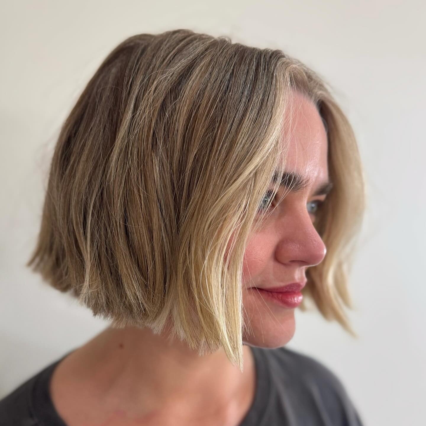 Blonde Bob With Dimensional Color Blonde Bob With Dimensional Color — Simple Chin Length Bob