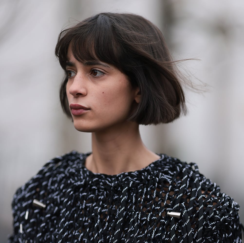 Chin Length Bob Sleek Dark Brown Chin Length Bob Sleek Dark Brown — Simple Choppy Bob