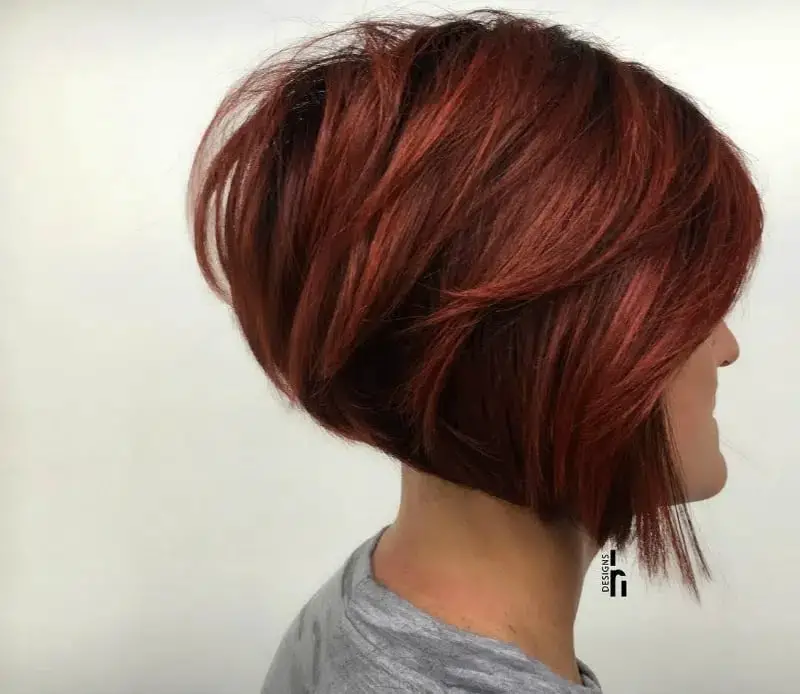Chin Length Bob With Vibrant Red and Choppy Layers Chin Length Bob With Vibrant Red and Choppy Layers — Simple Choppy Bob Hairstyles