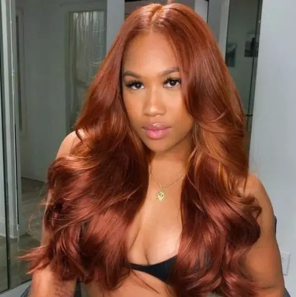 Vibrant Cinnamon Hue Loose Waves Vibrant Cinnamon Hue Loose Waves — Simple Cinnamon Hair Color