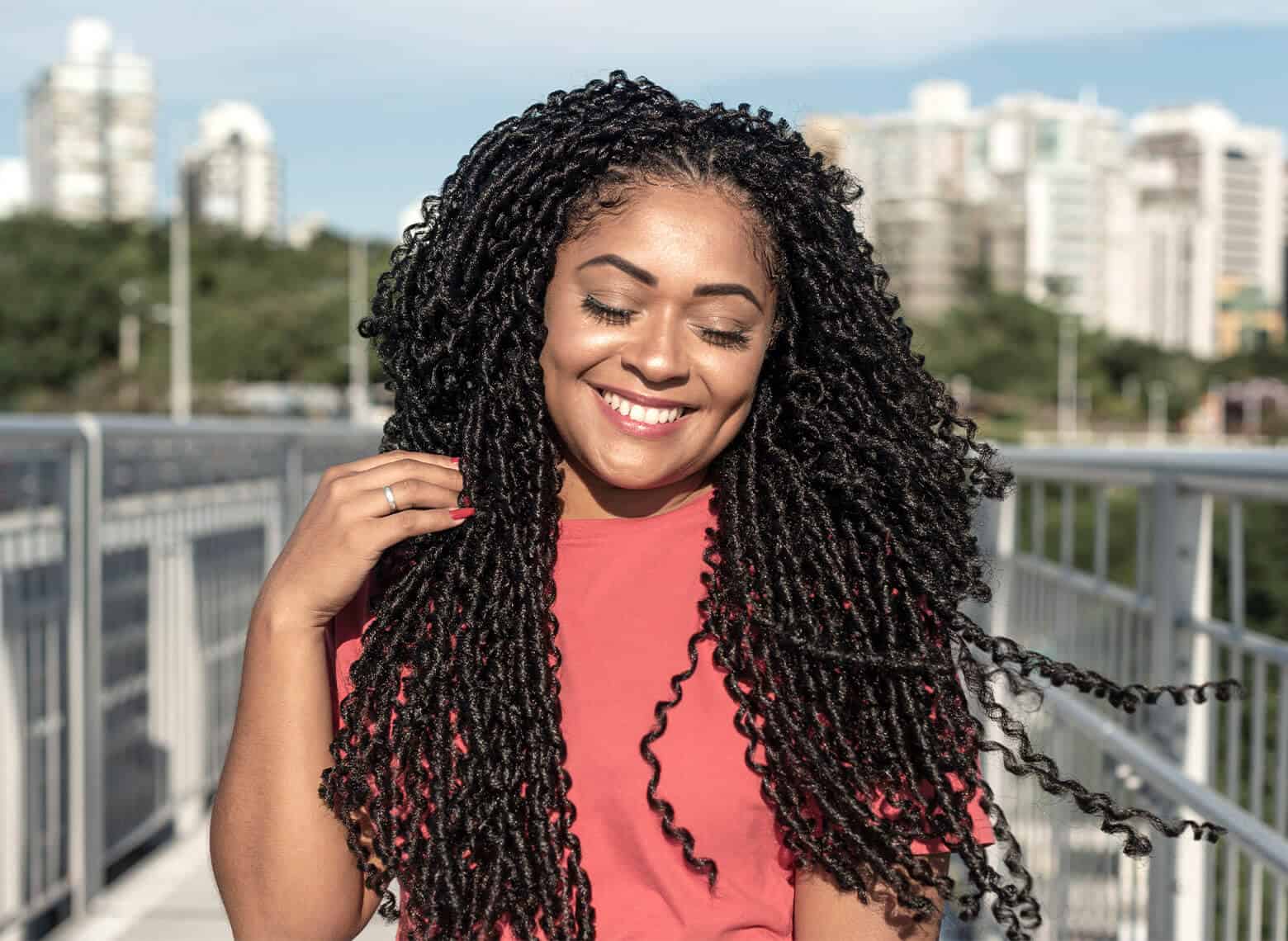 Long Curly Black Faux Locs Long Curly Black Faux Locs — Simple Color Braids
