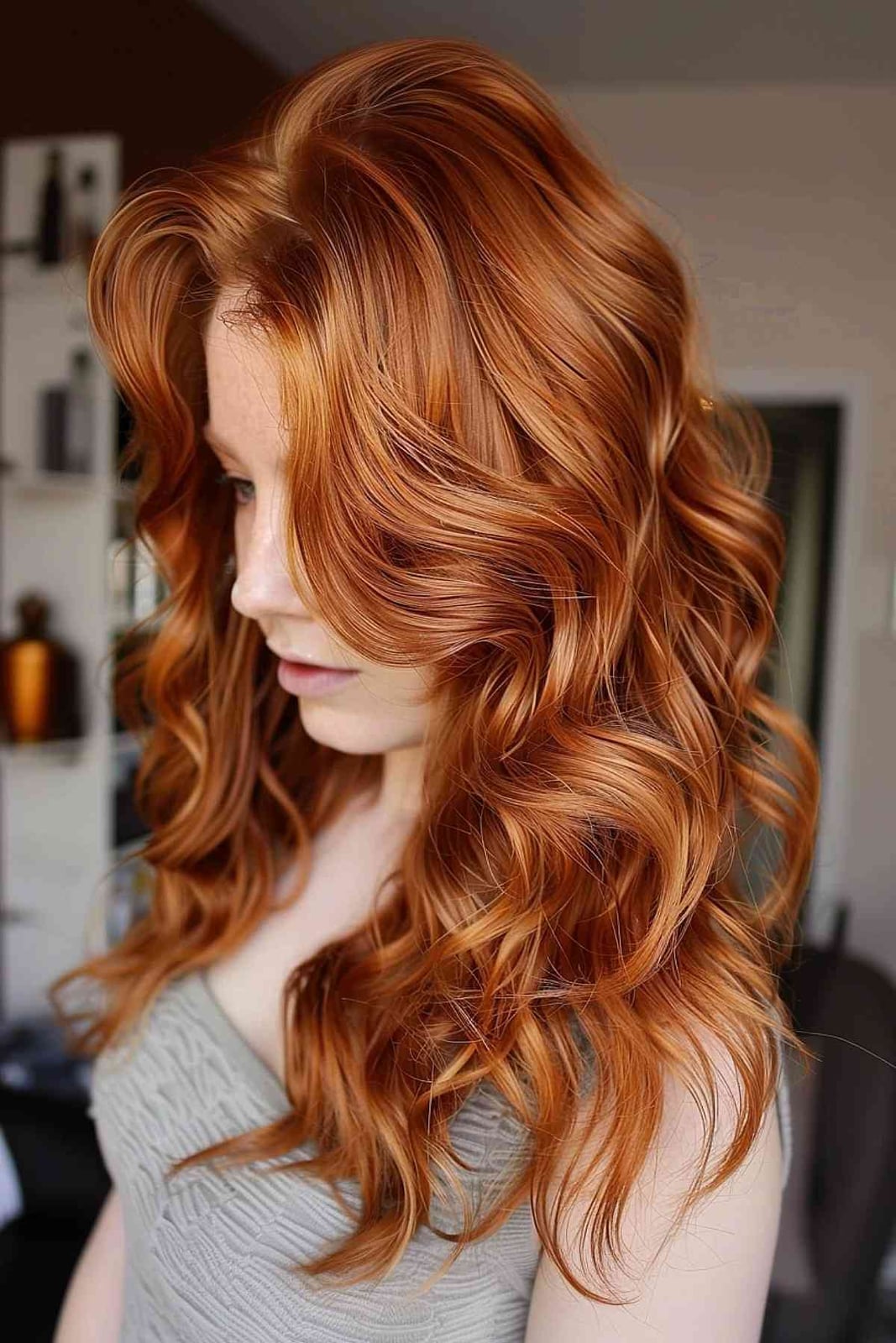Mid-Back Copper Blonde with Subtle Highlights Mid-Back Copper Blonde with Subtle Highlights — Simple Copper Hair with Blonde