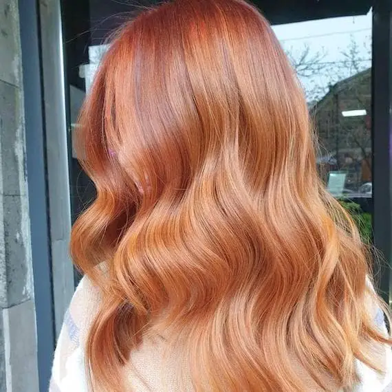 Layered Shoulder Copper Balayage Layered Shoulder Copper Balayage — Simple Copper Hair with Blonde
