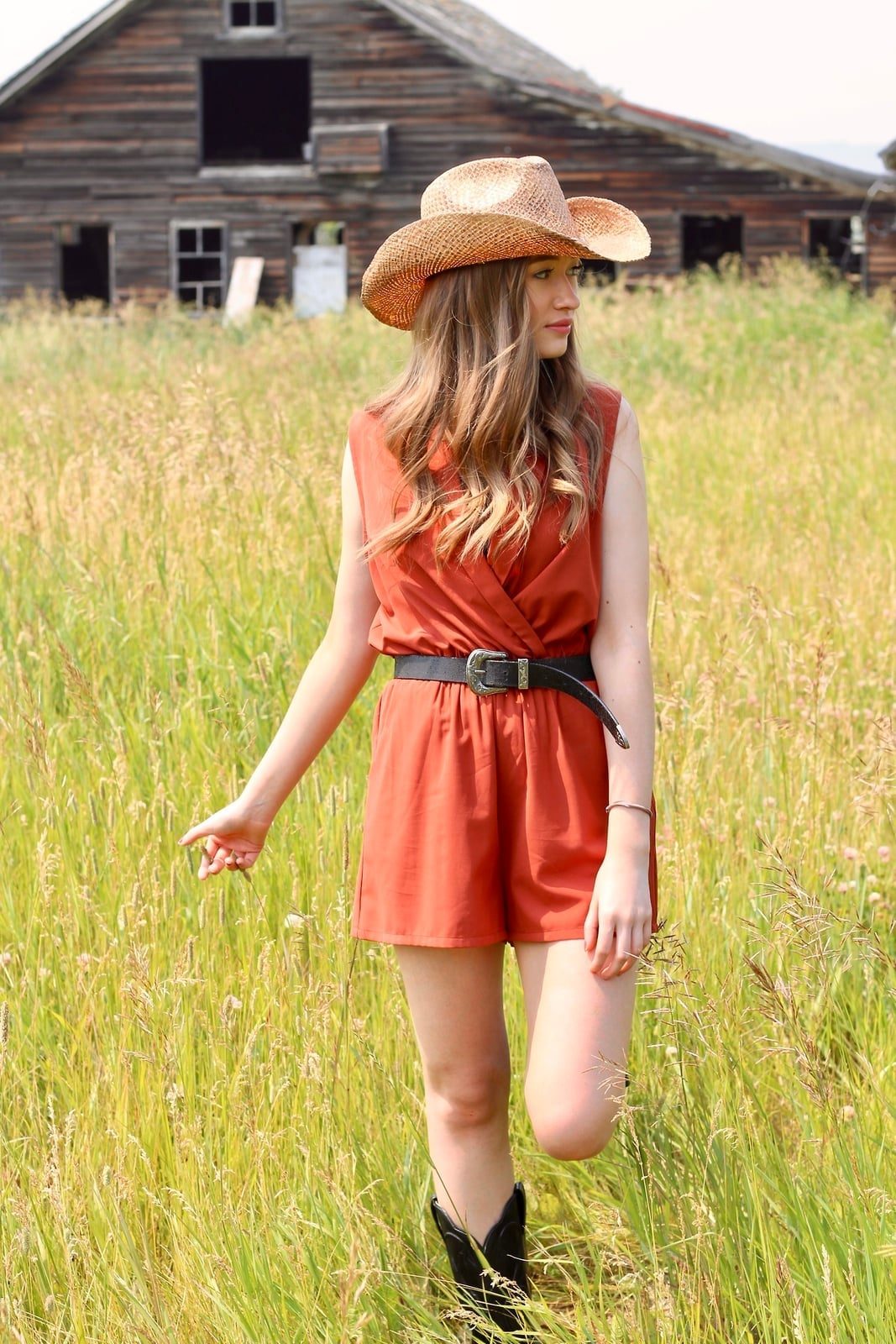 Wrap Romper and Straw Hat Wrap Romper and Straw Hat — Simple Cowboy Hat Outfits