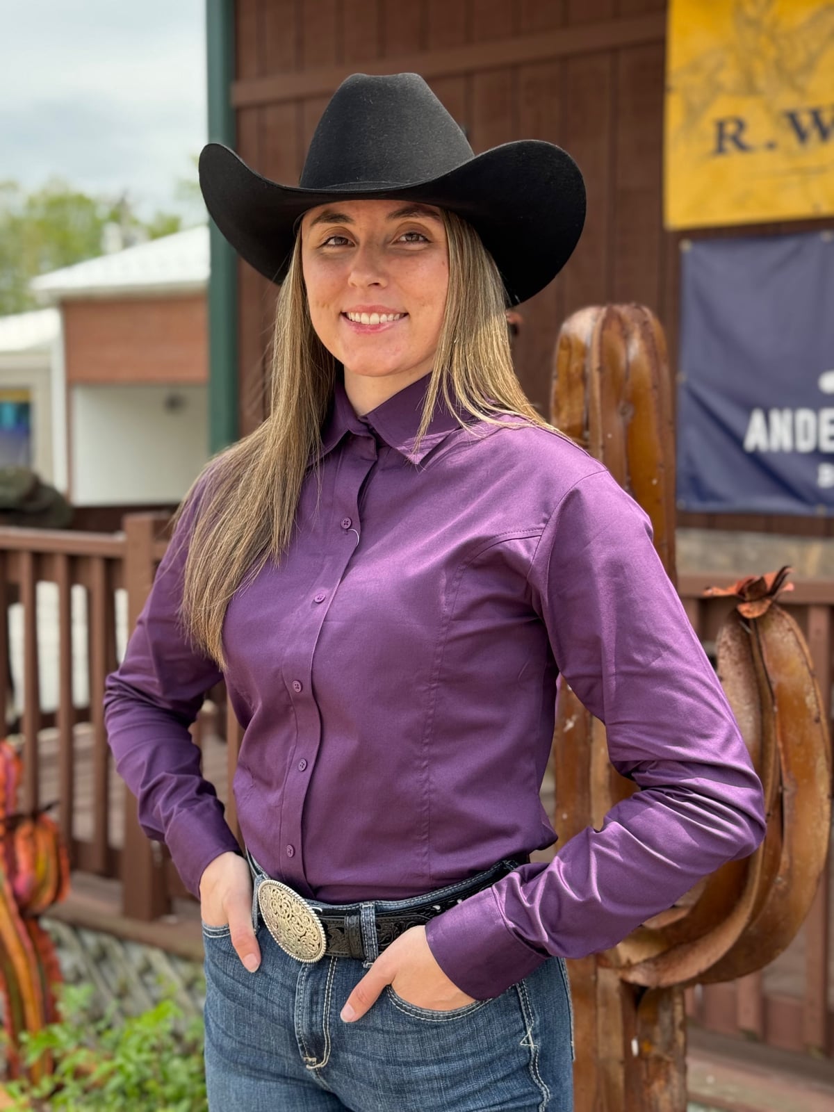 Sateen Shirt and Denim Sateen Shirt and Denim — Simple Cowboy Hat Outfits
