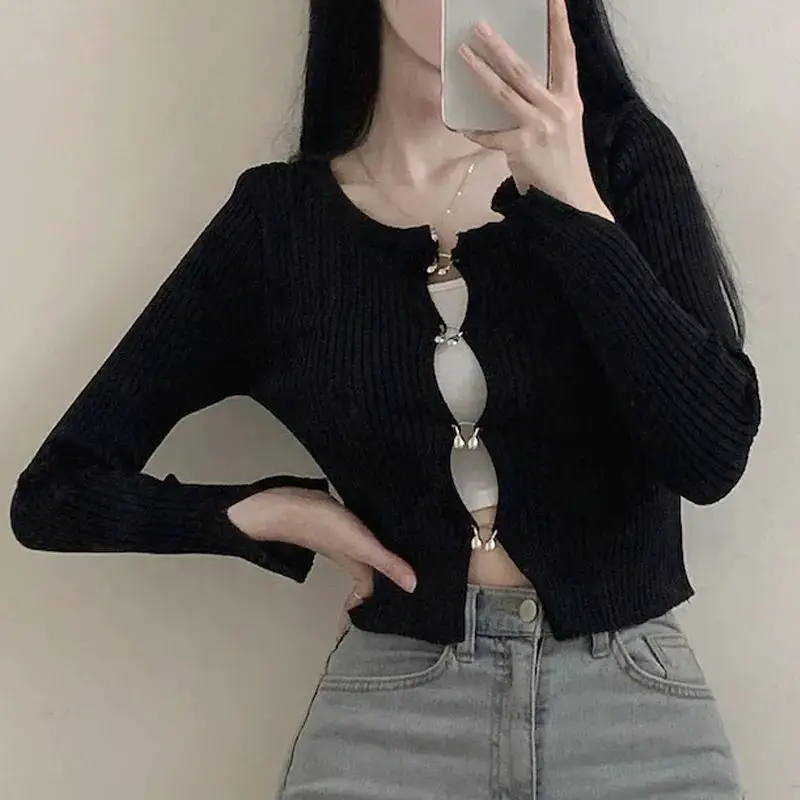 Black Ribbed Cardigan with Bralette Black Ribbed Cardigan with Bralette — Simple Cropped Cardigan Outfits