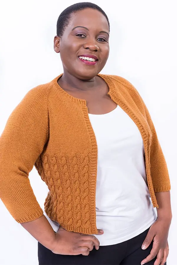 Orange Cardigan with Cable Knit Detail Orange Cardigan with Cable Knit Detail — Simple Cropped Cardigan Outfits