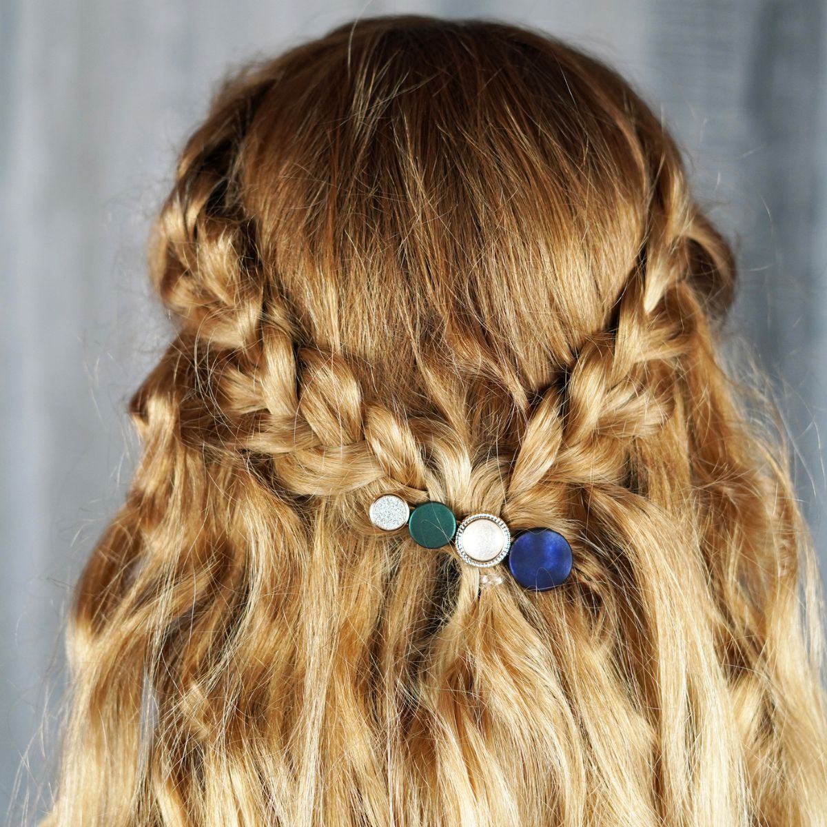 Blonde Crown Braid with Decorative Clip — Simple Crown Braid