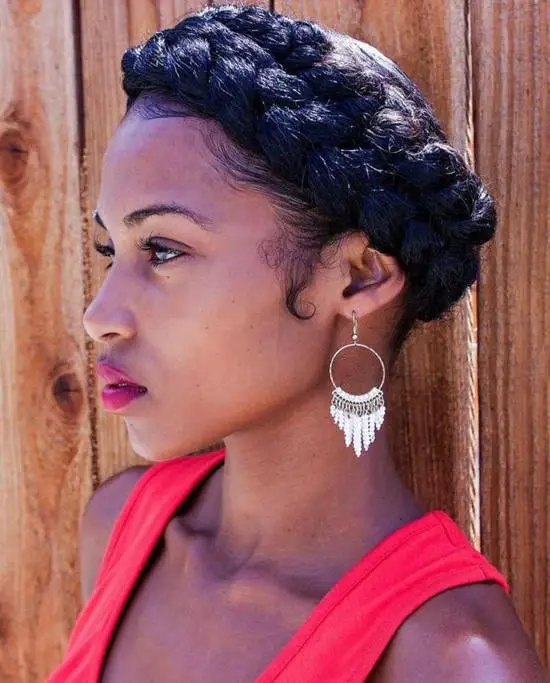 Textured Dark Brown Dutch Braid Crown — Simple Crown Braid