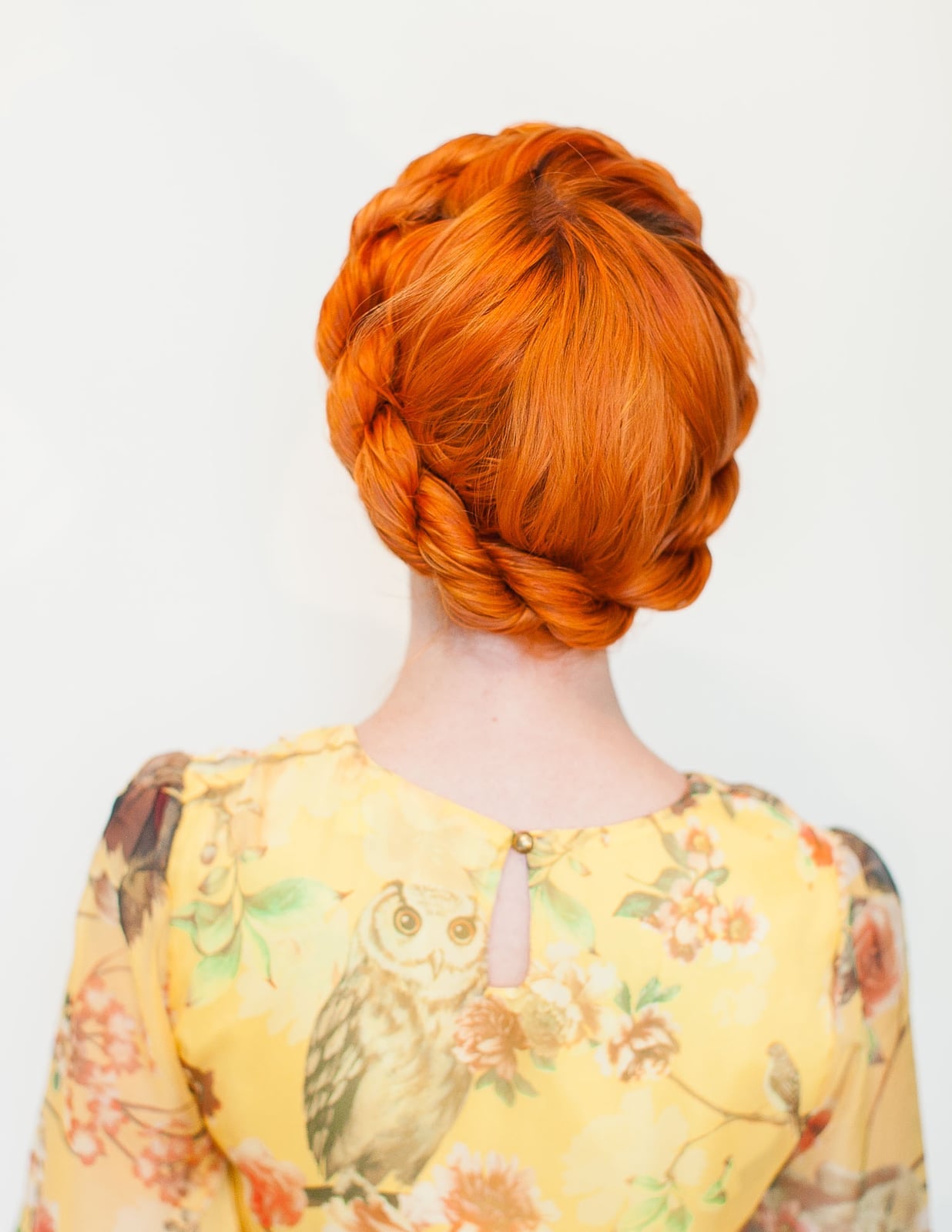 Vibrant Orange Twisted Crown Braid — Simple Crown Braid