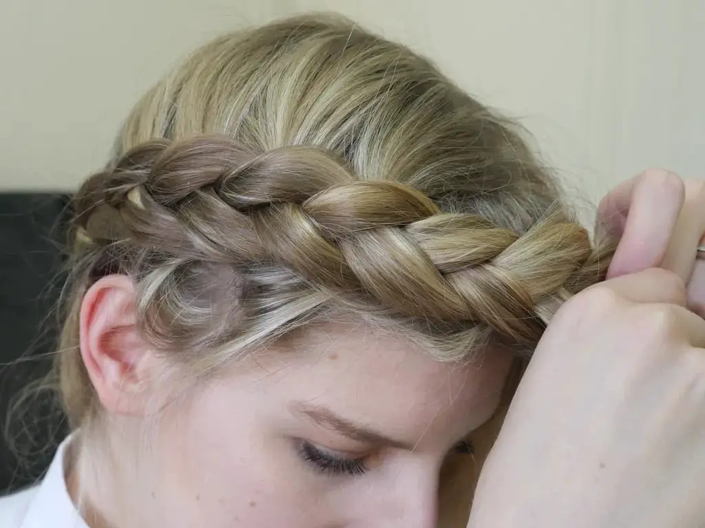 Thick Braided Crown on Fine Blonde Hair — Simple Crown Braid