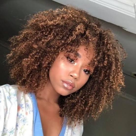 Shoulder Length Bob With Auburn Highlights Shoulder Length Bob With Auburn Highlights — Simple Curly Bangs
