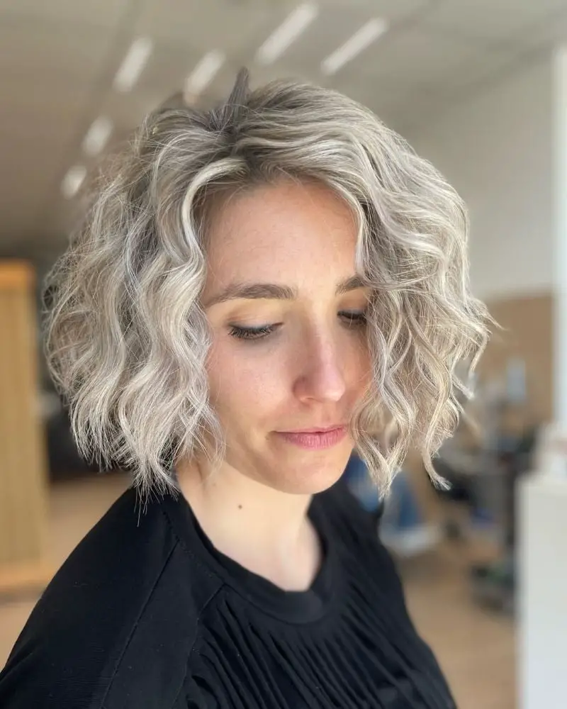 Ash Blonde Bob With Curtain Bangs Ash Blonde Bob With Curtain Bangs — Simple Curly Bob Hairstyles