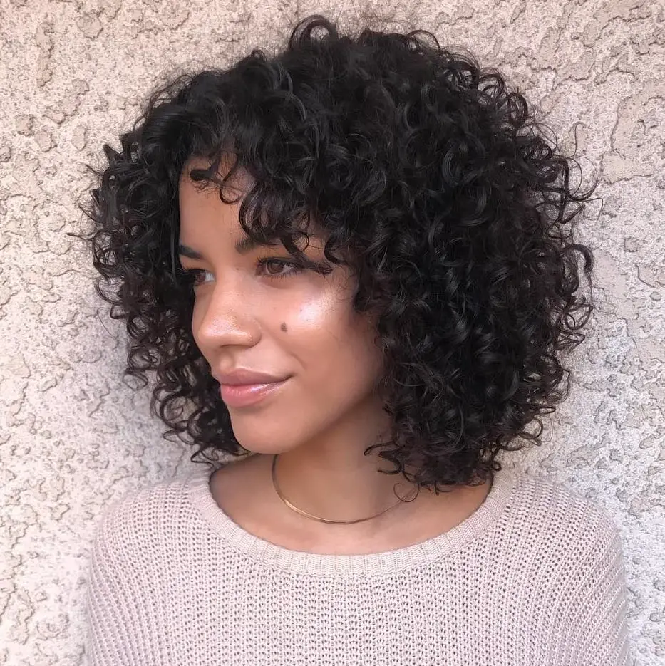 Dark Brown Bob With Full Fringe Dark Brown Bob With Full Fringe — Simple Curly Bob Hairstyles