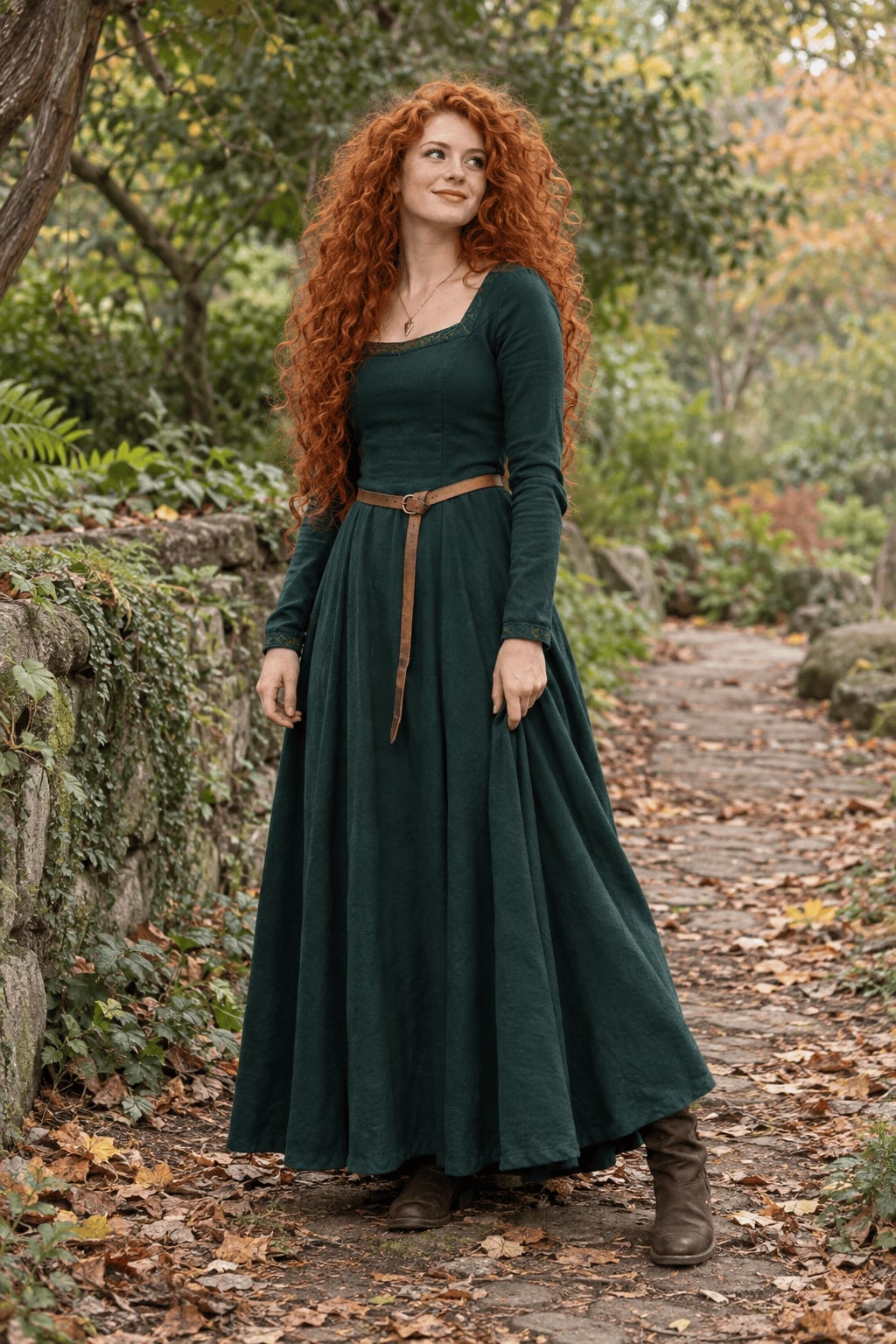 Mid-Back Length Red Curly Hair With Middle Part Mid-Back Length Red Curly Hair With Middle Part — Simple Curly Hair Costumes