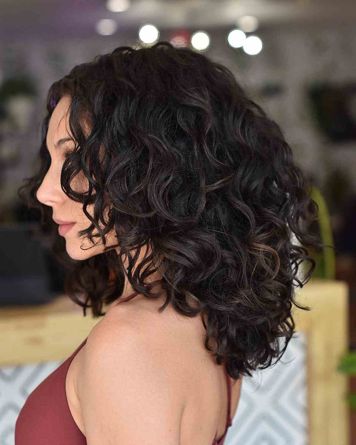 Collarbone Layers With Defined Curls Collarbone Layers With Defined Curls — Simple Curly Hair Cuts