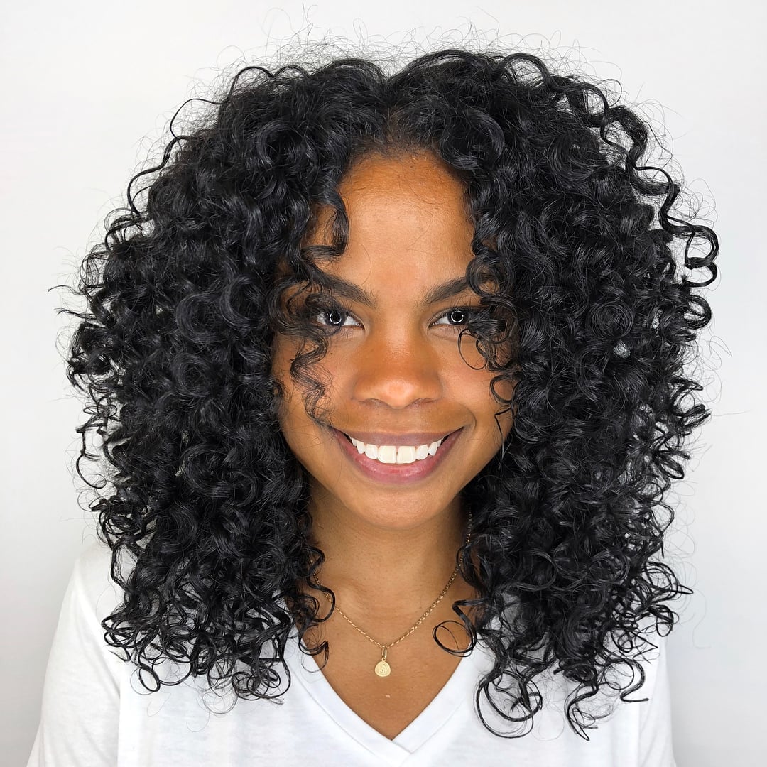 Mid-Back Layers Medium Brown With Highlights Mid-Back Layers Medium Brown With Highlights — Simple Curly Hair Layers