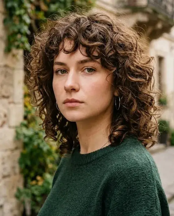 Collarbone Layers With Curtain Bangs Collarbone Layers With Curtain Bangs — Simple Curly Hair Layers