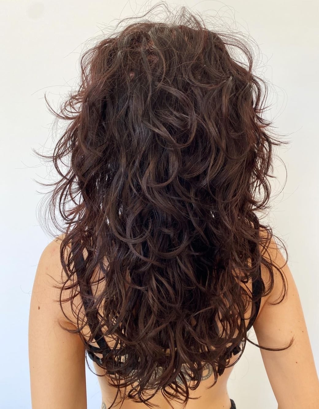 Mid-Back Shag With No Bangs — Simple Curly Shag