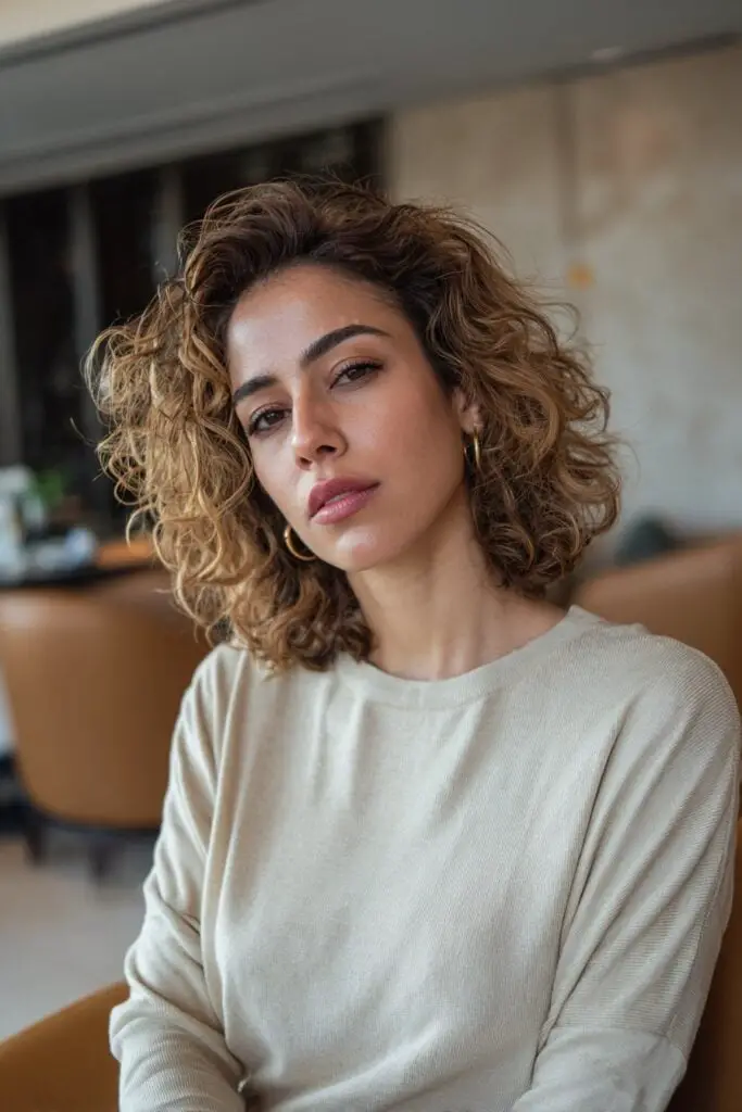 Collarbone Shag With Choppy Bangs — Simple Curly Shag