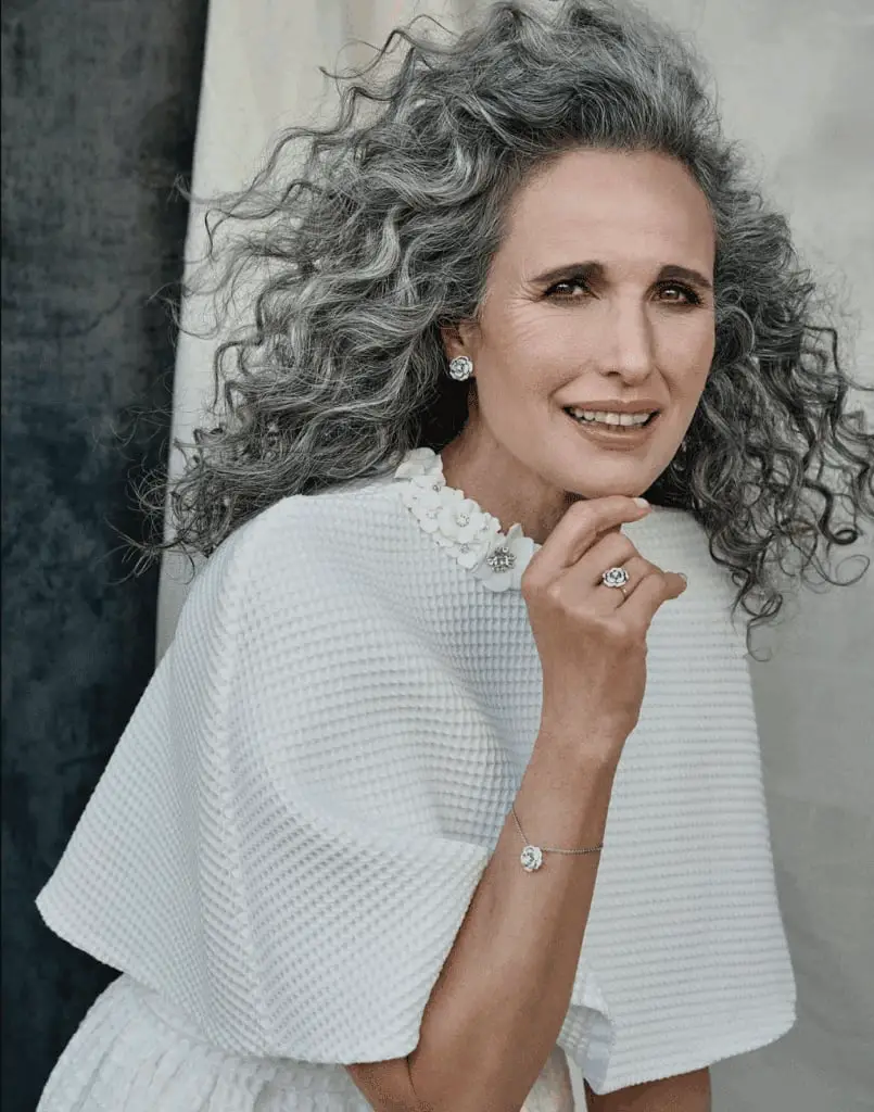 Long Gray Shag With Side Parting — Simple Curly Shag Haircut