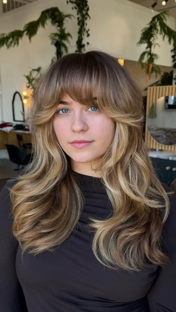 Soft Beige Blonde With Feathered Curtain Bangs Soft Beige Blonde With Feathered Curtain Bangs — Simple Curtain Bangs Long Hair