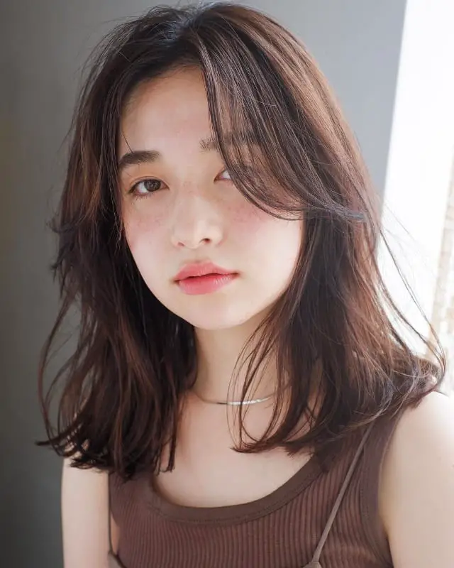 Short Bob Dark Brown Fine Hair With Curtain Bangs — Simple Curtain Bangs with Layers