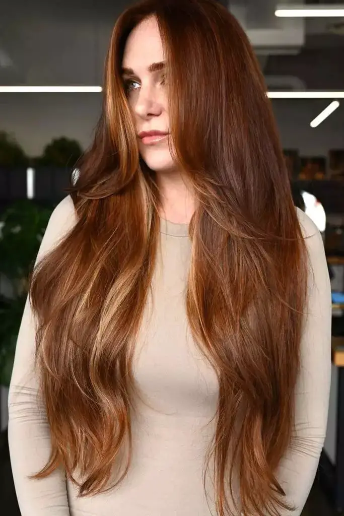 Mid-Back Dark Auburn With Face-Framing Layers Mid-Back Dark Auburn With Face-Framing Layers — Simple Dark Auburn Hair