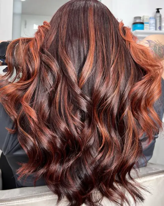 Dark Brown With Vibrant Auburn Highlights Dark Brown With Vibrant Auburn Highlights — Simple Dark Auburn Hair
