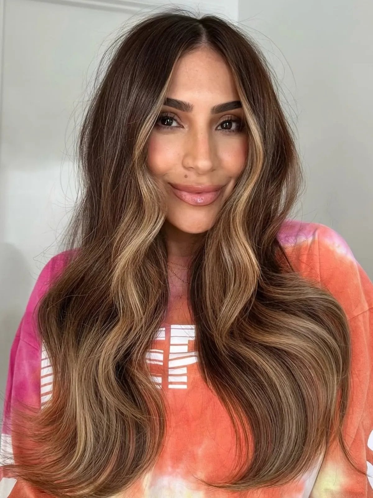 Mid-Back Layers With Face-Framing Balayage Mid-Back Layers With Face-Framing Balayage — Simple Dark Brown Hair with Blonde