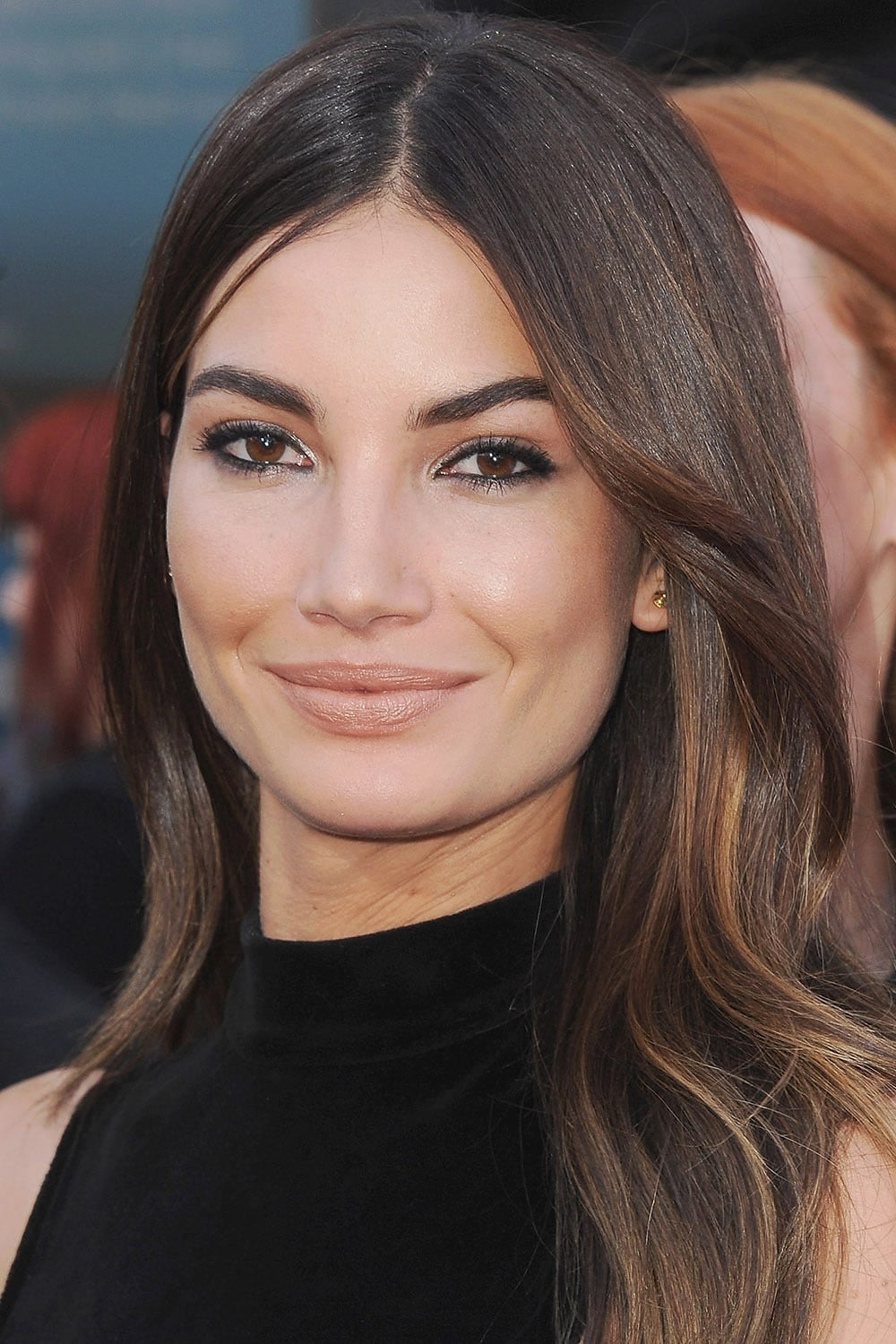 Collarbone Wavy With Dimensional Caramel Highlights — Simple Dark Brown Hair with Caramel